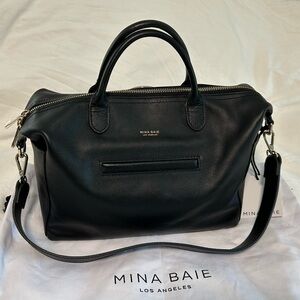 Mina Baie Leather Emmy Mini in Black & Gold 🖤💛